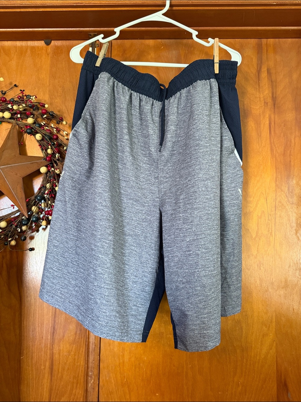 And1 Men's Heather Gray Athletic Shorts with Black Panels